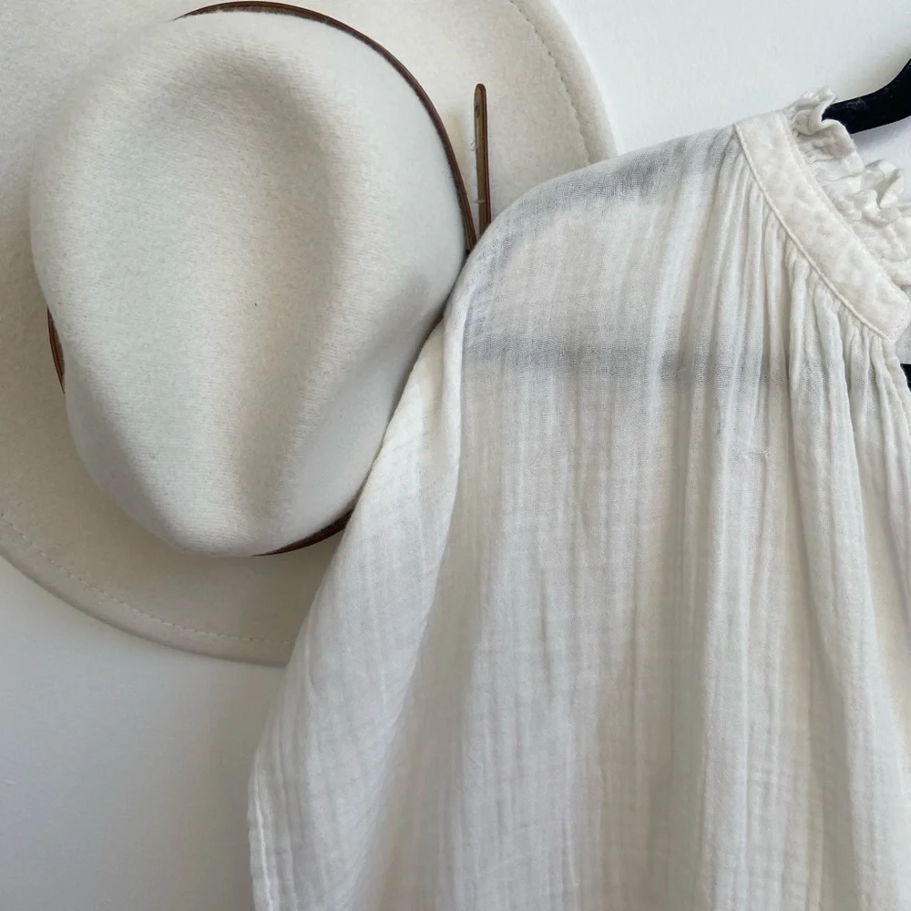 🆕100%cotton flowy voluminous blouse XXL - Picture 3 of 3